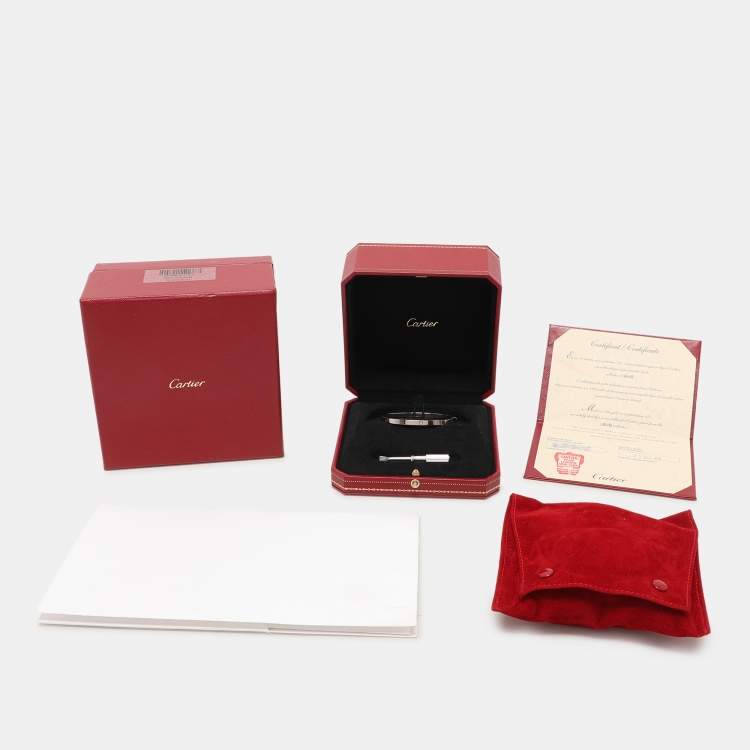 Pre Owned Cartier Love 18k White Gold Bangle Bracelet 16