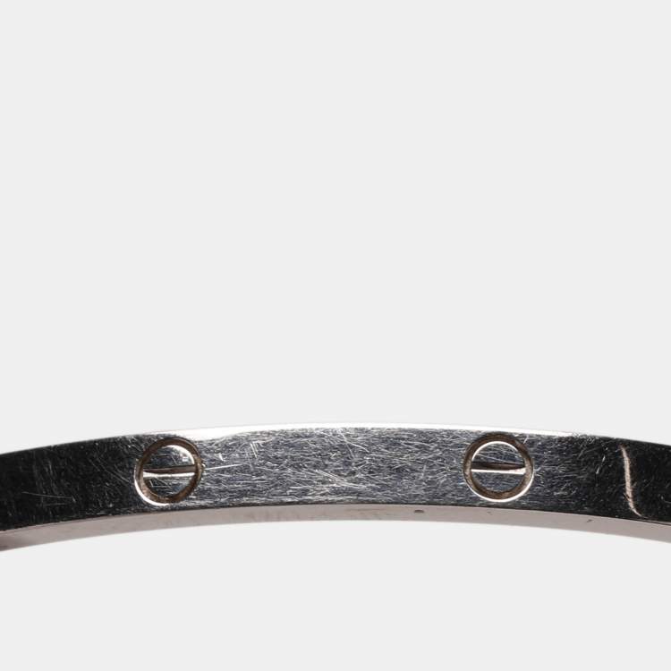 Pre Owned Cartier Love 18k White Gold Bangle Bracelet 16