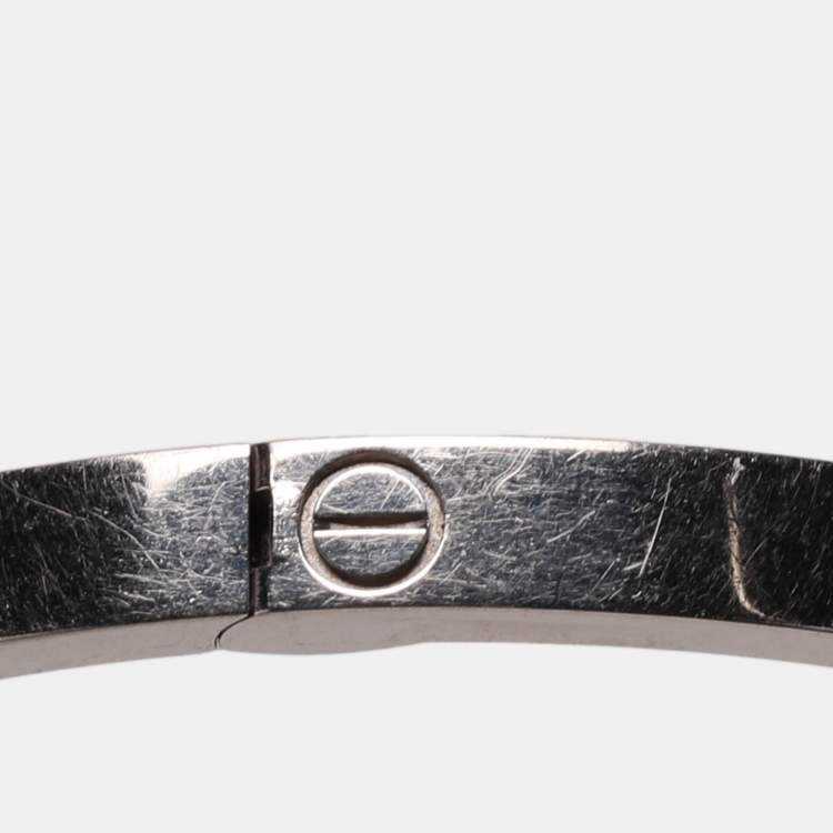 Pre Owned Cartier Love 18k White Gold Bangle Bracelet 16