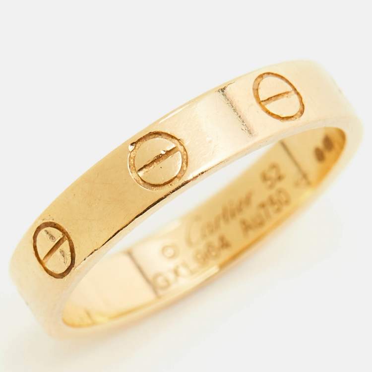 Pre Owned Cartier Love 18k Yellow Gold Wedding Band Ring Size 52