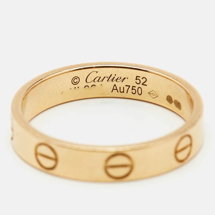 Pre Owned Cartier Love 18k Yellow Gold Wedding Band Ring Size 52