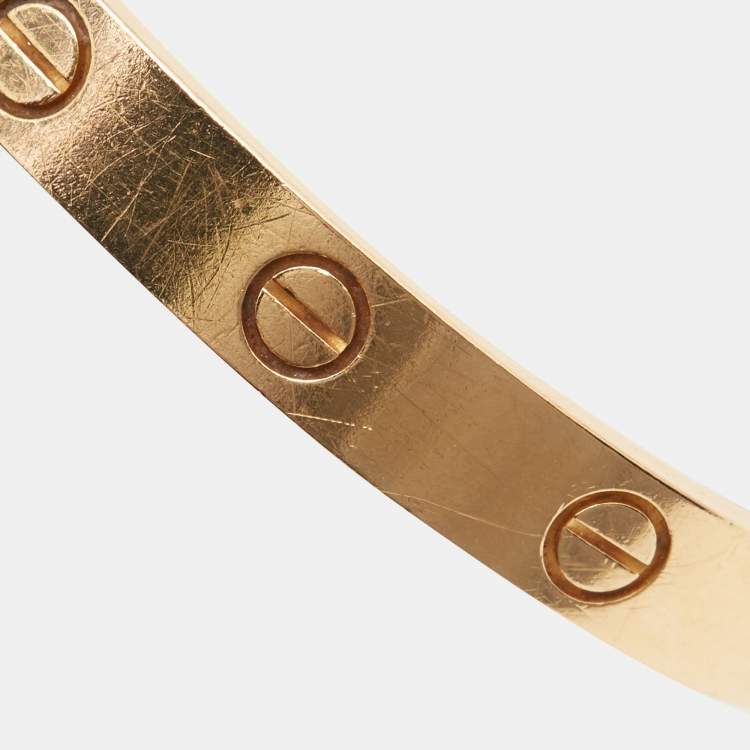 مملوكة مسبقًا Cartier Love 18k Yellow Gold Open Cuff Bracelet 16