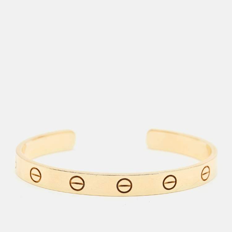 مملوكة مسبقًا Cartier Love 18k Yellow Gold Open Cuff Bracelet 16
