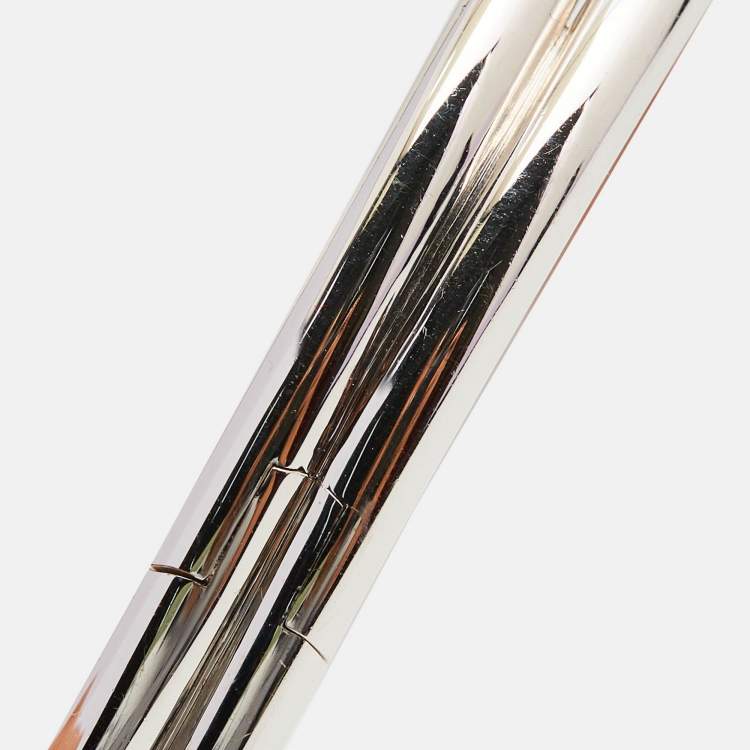Pre Owned Cartier Juste Un Clou Double Half Paved DIamonds 18k White Gold Bracelet 16