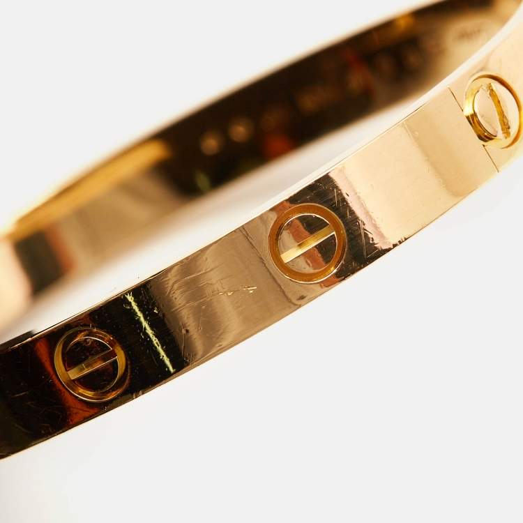 Pre Owned Cartier Love 18k Yellow Gold Bracelet 17