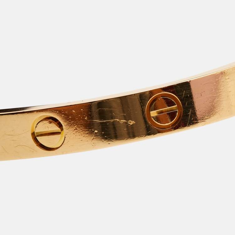 Pre Owned Cartier Love 18k Yellow Gold Bracelet 17