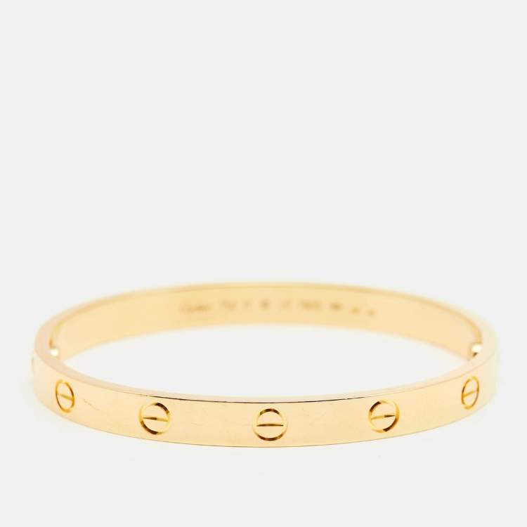 Pre Owned Cartier Love 18k Yellow Gold Bracelet 17