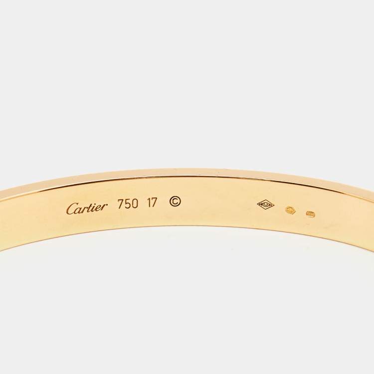 Pre Owned Cartier Love 18k Yellow Gold Bracelet 17