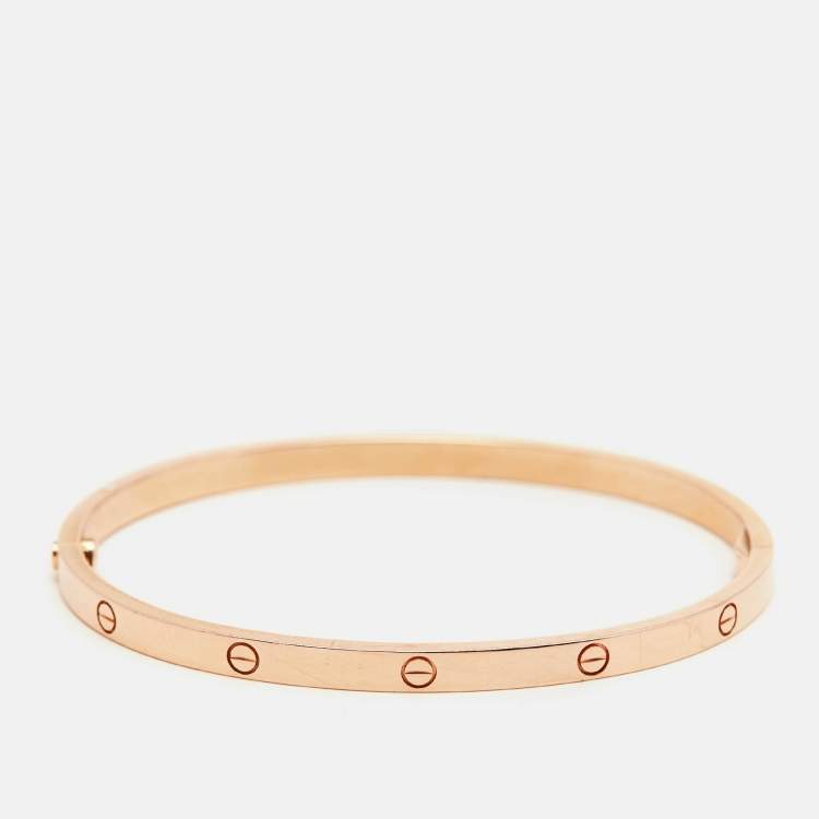 Pre Owned Cartier Love 18k Rose Gold Small Model Bracelet 17