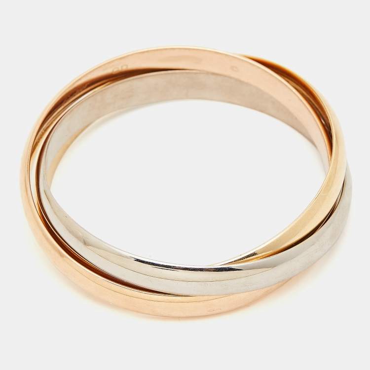 Pre Owned Cartier Trinity 18k Three Tone Gold Bangle Bracelet GD
