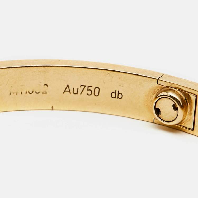 Pre Owned Cartier Love 4 Diamond 18k Yellow Gold Bracelet 18