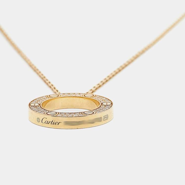 مملوكة مسبقًا Cartier Love Diamonds 18k Yellow Gold Necklace