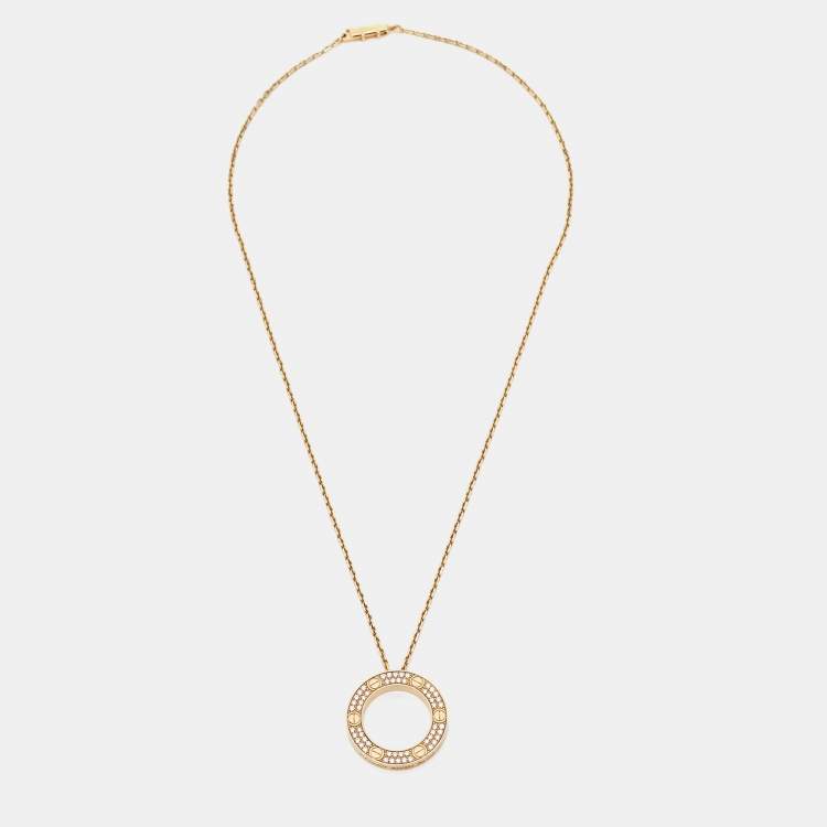 مملوكة مسبقًا Cartier Love Diamonds 18k Yellow Gold Necklace