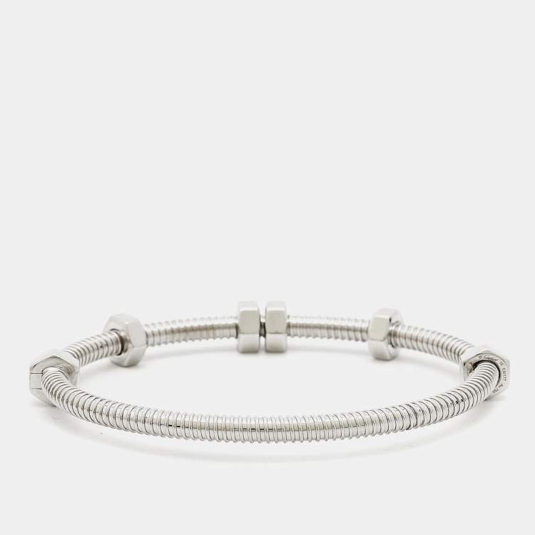 Pre Owned Cartier Ecrou De Cartier 18k White Gold Bracelet 15