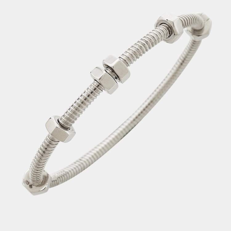 Pre Owned Cartier Ecrou De Cartier 18k White Gold Bracelet 15