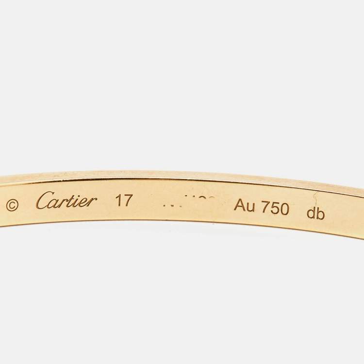 مملوكة مسبقًا Cartier Love 18k Yellow Gold Small Model Bracelet 17