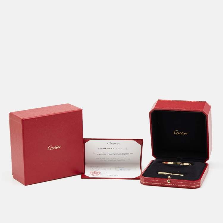 مملوكة مسبقًا Cartier Love 18k Yellow Gold Small Model Bracelet 17