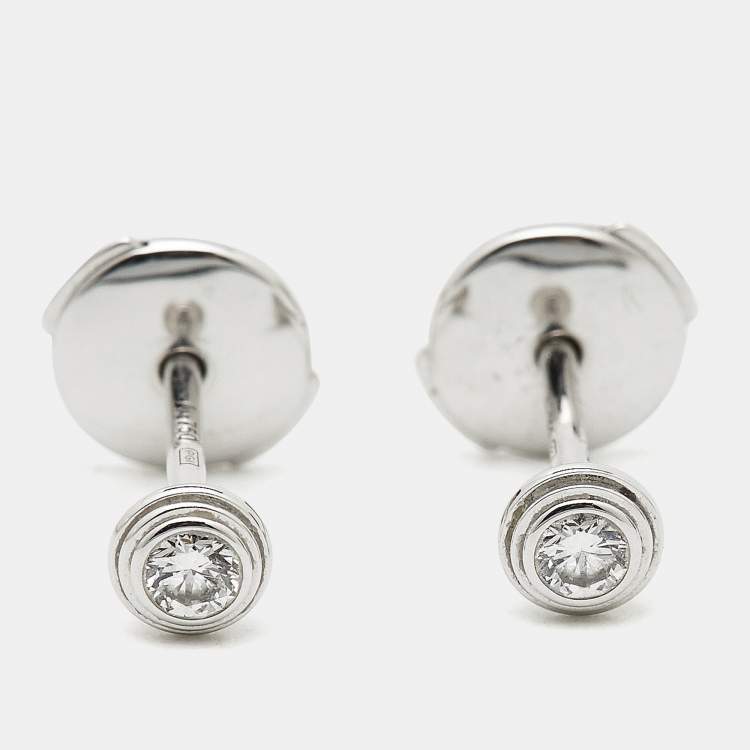 مملوكة مسبقًا Cartier d'Amour Diamonds 18k White Gold Small Model Earrings