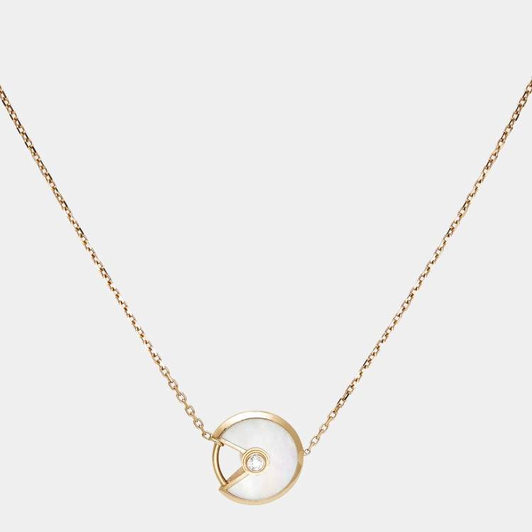 مملوكة مسبقًا Cartier Amulette de Cartier Mother of Pearl Diamond 18k Yellow Gold XS Model Bracelet