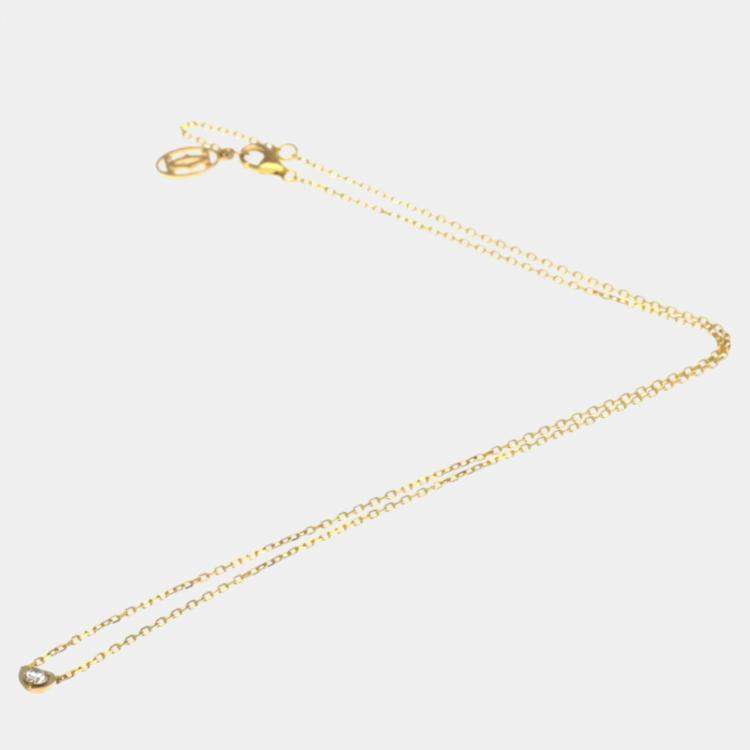 Pre Owned Cartier 18K Rose Gold and Diamond Diamants Légers Pendant Necklace