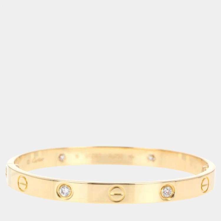 Pre Owned Cartier 18K Yellow Gold and Diamond Love Bracelet