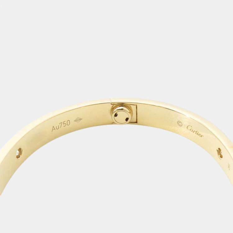 Pre Owned Cartier 18K Yellow Gold and Diamond Love Bracelet