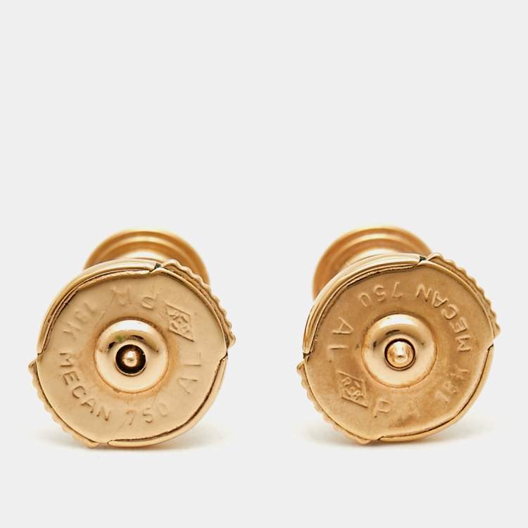 Pre Owned Cartier D'Amour Diamond 18K Rose Gold Medium Model Stud Earrings