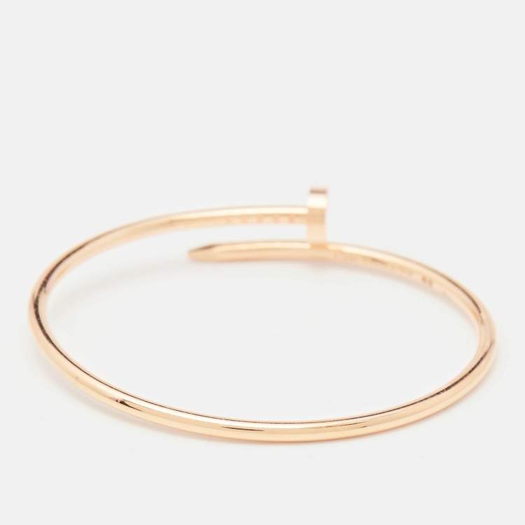 Pre Owned Cartier Juste Un Clou 18k Rose Gold Small Model Bracelet 15