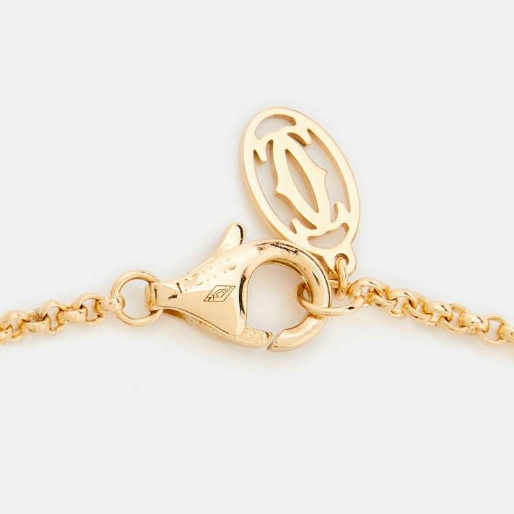 Pre Owned Cartier Les Berlingots de Cartier Malachite Diamonds 18k Yellow Gold Necklace