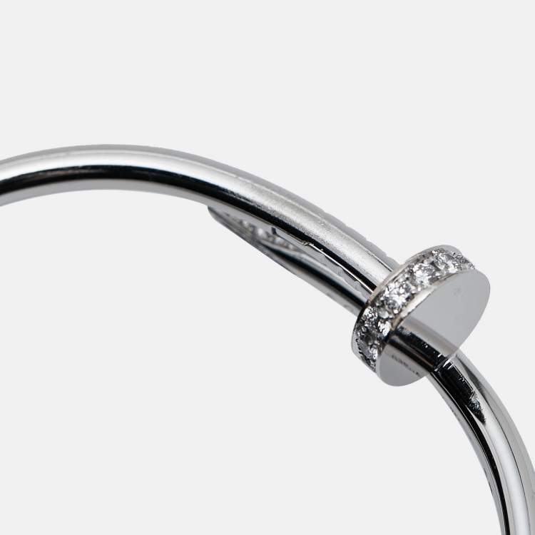 Pre Owned Cartier Juste Un Clou Diamonds 18k White Gold  Bracelet 16