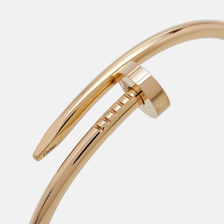 Pre Owned Cartier Juste Un Clou 18k Rose Gold Bracelet 17