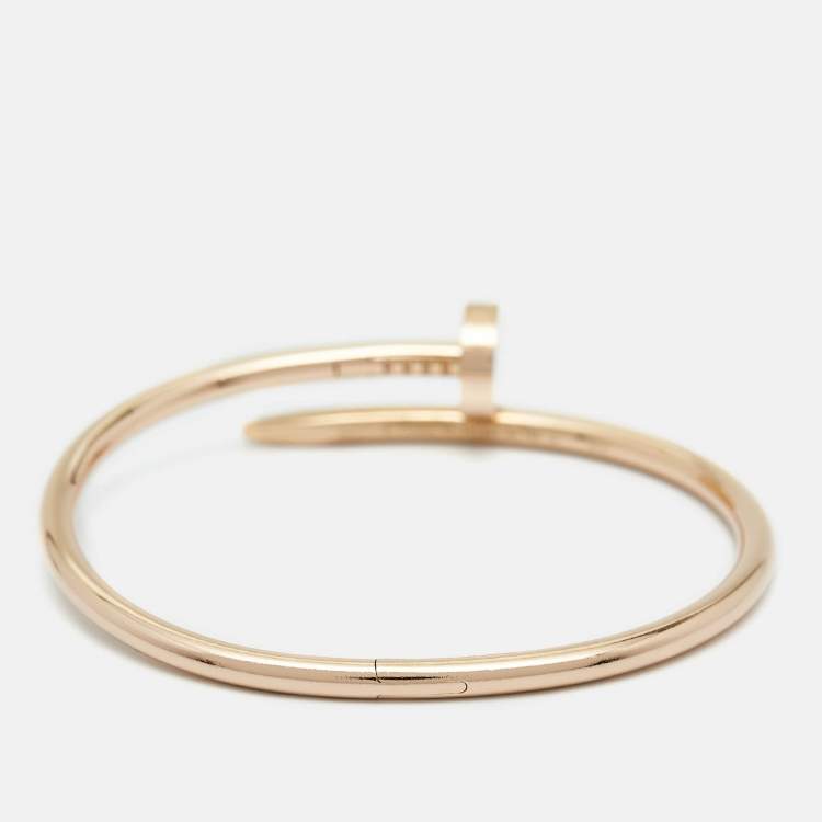 Pre Owned Cartier Juste Un Clou 18k Rose Gold Bracelet 17