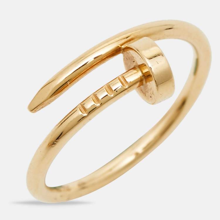 Pre Owned Cartier Juste Un Clou 18k Yellow Gold Small Model Ring Size 55