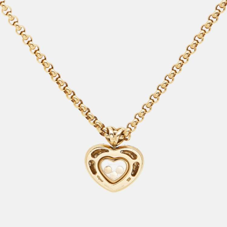 Pre Owned Chopard Happy Diamonds 18k Yellow Gold Pendant Necklace