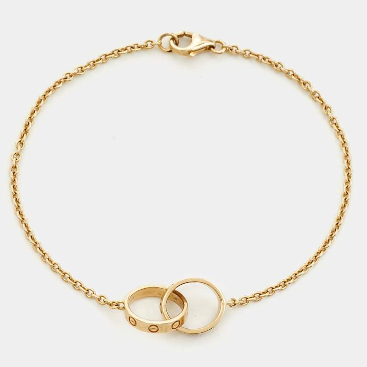 Pre Owned Cartier Love Interlocking Loops 18k Yellow Gold Bracelet
