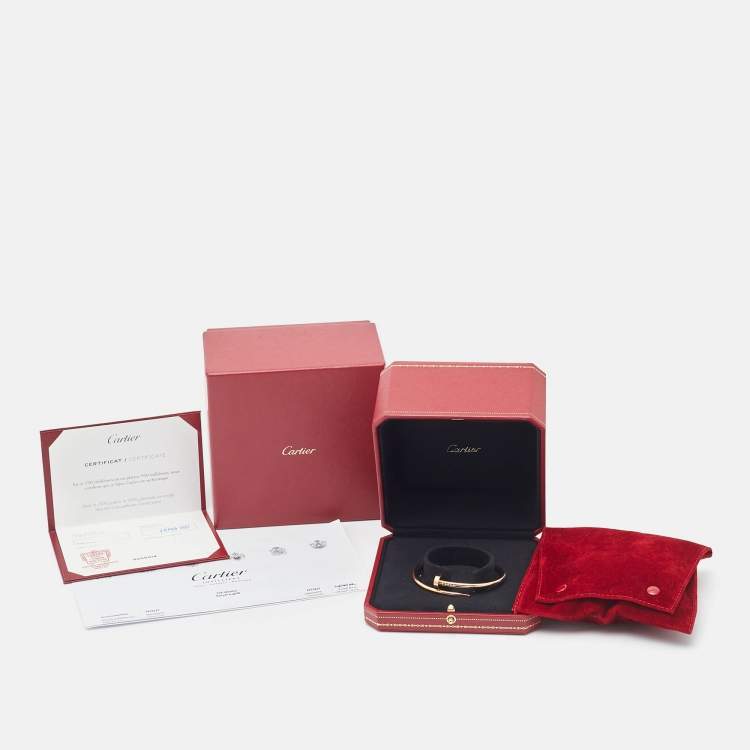 Pre Owned Cartier Juste Un Clou Classic Model 18k Rose Gold Bracelet 17