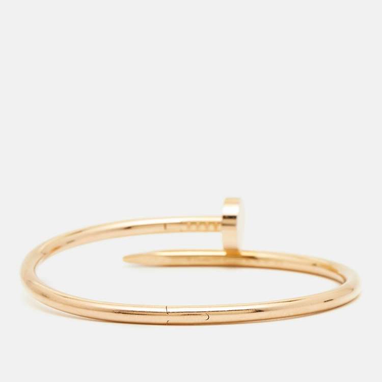 Pre Owned Cartier Juste Un Clou Classic Model 18k Rose Gold Bracelet 17