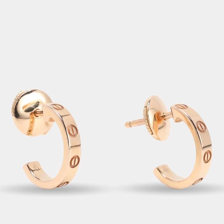 Pre Owned Cartier Love 18k Rose Gold Earrings