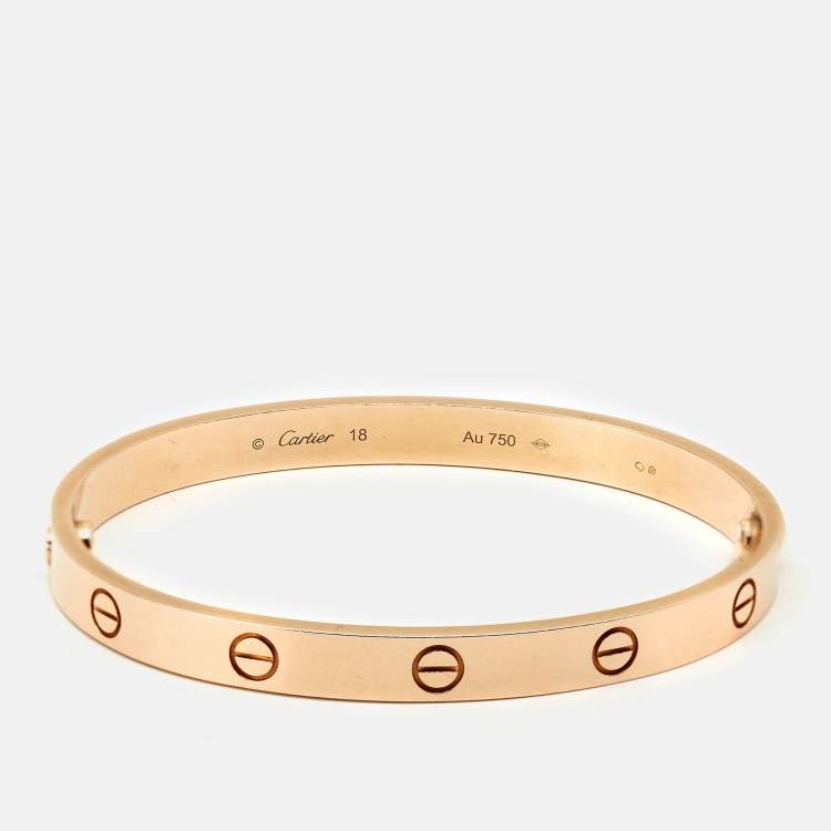 Pre Owned Cartier Love 18k Rose Gold Bracelet 18