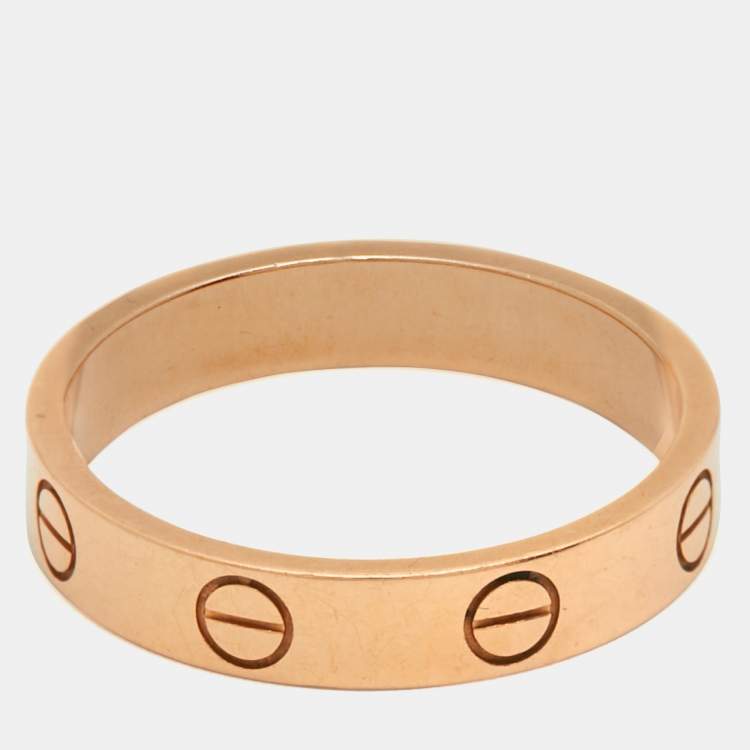 Pre Owned Cartier Love 18k Rose Gold Small Model Wedding Band Ring Size 53