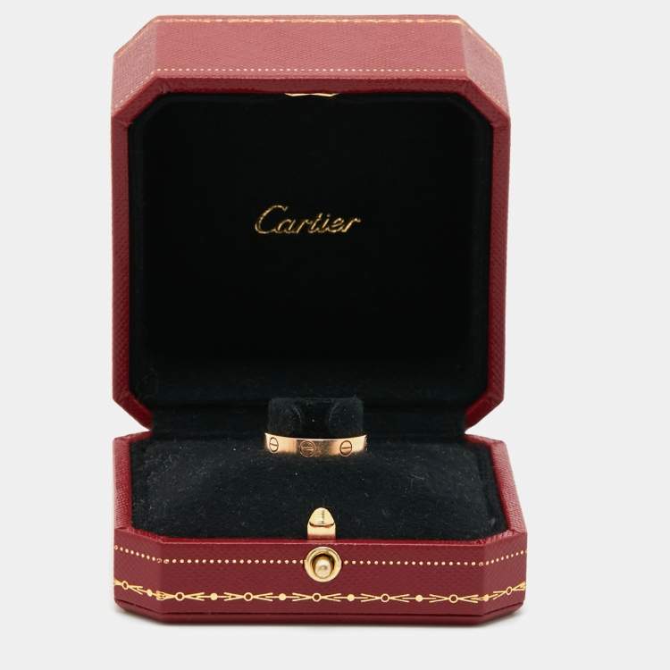 Pre Owned Cartier Love 18k Rose Gold Small Model Wedding Band Ring Size 53