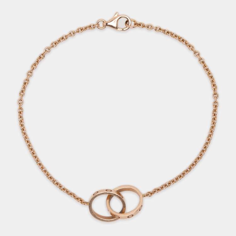 Pre Owned Cartier Love Interlocking Loops 18k Rose Gold Bracelet