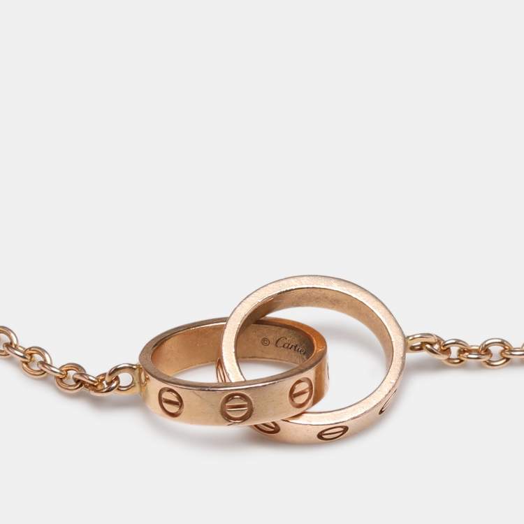 Pre Owned Cartier Love Interlocking Loops 18k Rose Gold Bracelet