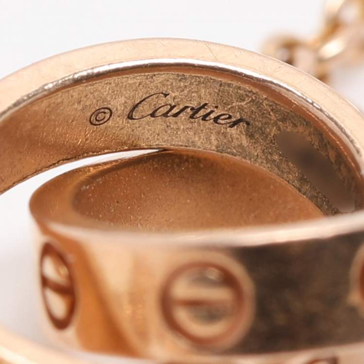 Pre Owned Cartier Love Interlocking Loops 18k Rose Gold Bracelet