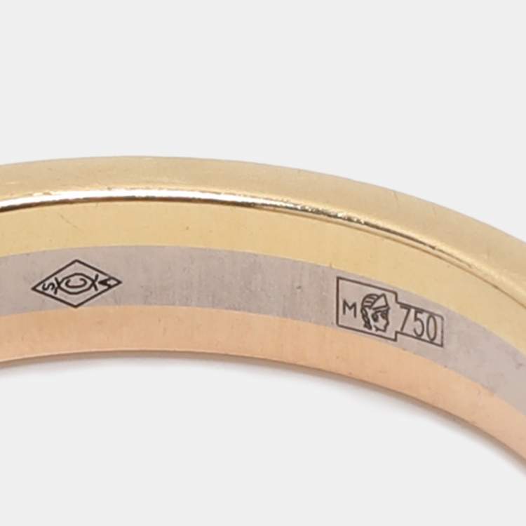 Pre Owned Cartier 18K Yellow, Rose, White Gold and Diamond Vendôme Louis Cartier Solitaire Ring EU 52