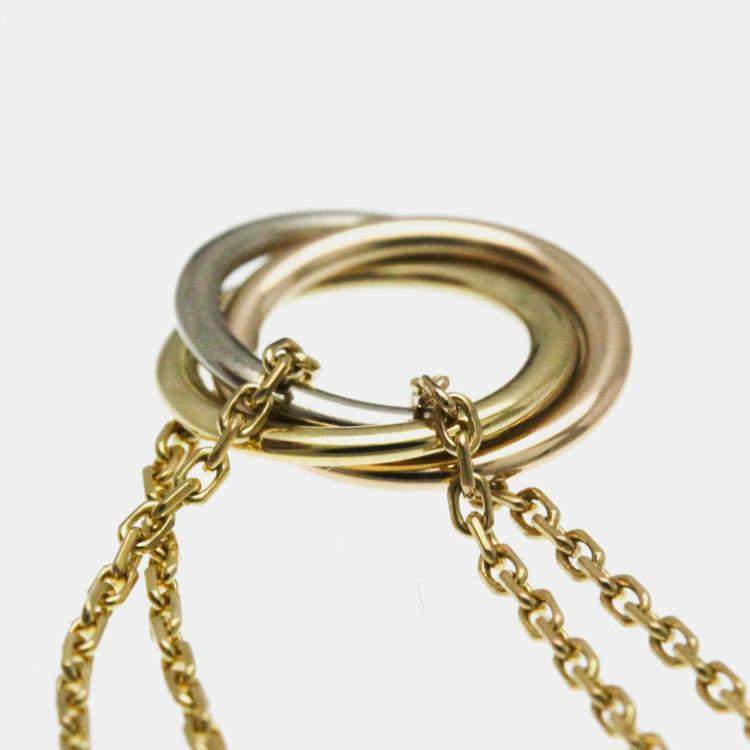 Pre Owned Cartier 18K Yellow Gold, Rose Gold, White Gold Trinity Bracelet