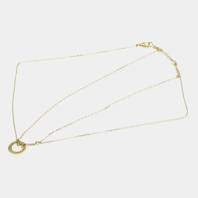 Pre Owned Cartier 18K Yellow Gold and Diamond Love Pendant Necklace