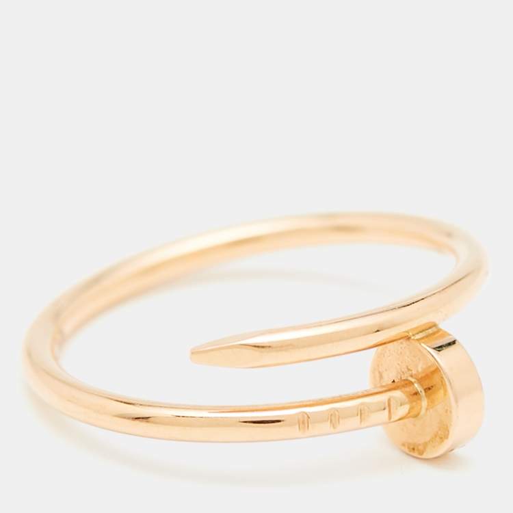 Pre Owned Cartier Juste Un Clou 18k Rose Gold Small Model Ring Size 58