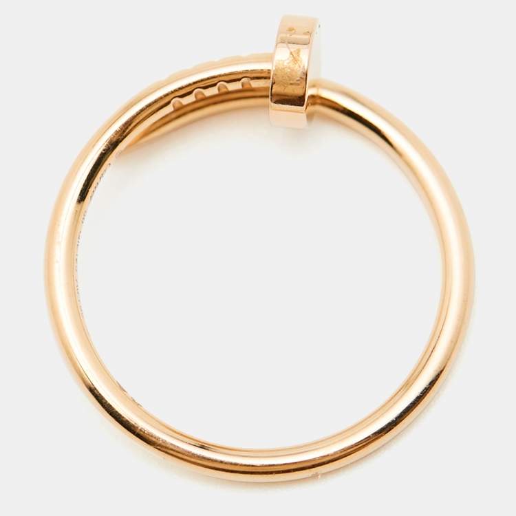 Pre Owned Cartier Juste Un Clou 18k Rose Gold Small Model Ring Size 58