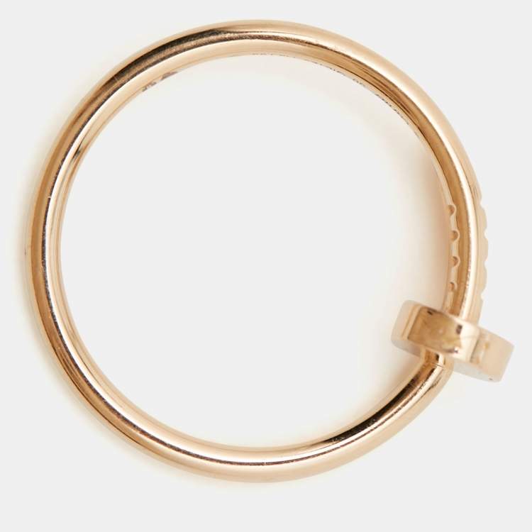 Pre Owned Cartier Juste Un Clou 18k Rose Gold Small Model Ring Size 58